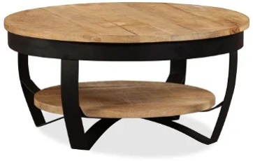 okrúhly stôl do obývačky drevo kov